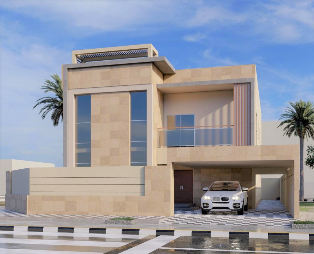 Representative Residential Villas construction visualization for Al Rawda