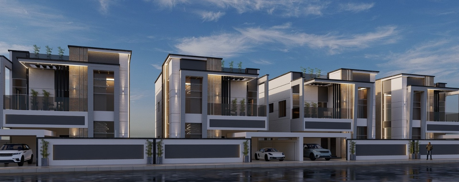 Representative Residential Villas construction visualization for Al Alia