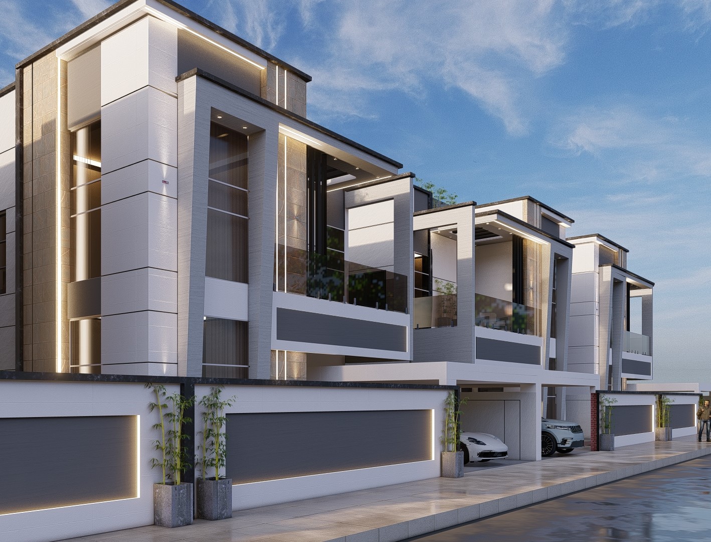 Representative Residential Villas construction visualization for Al Alia