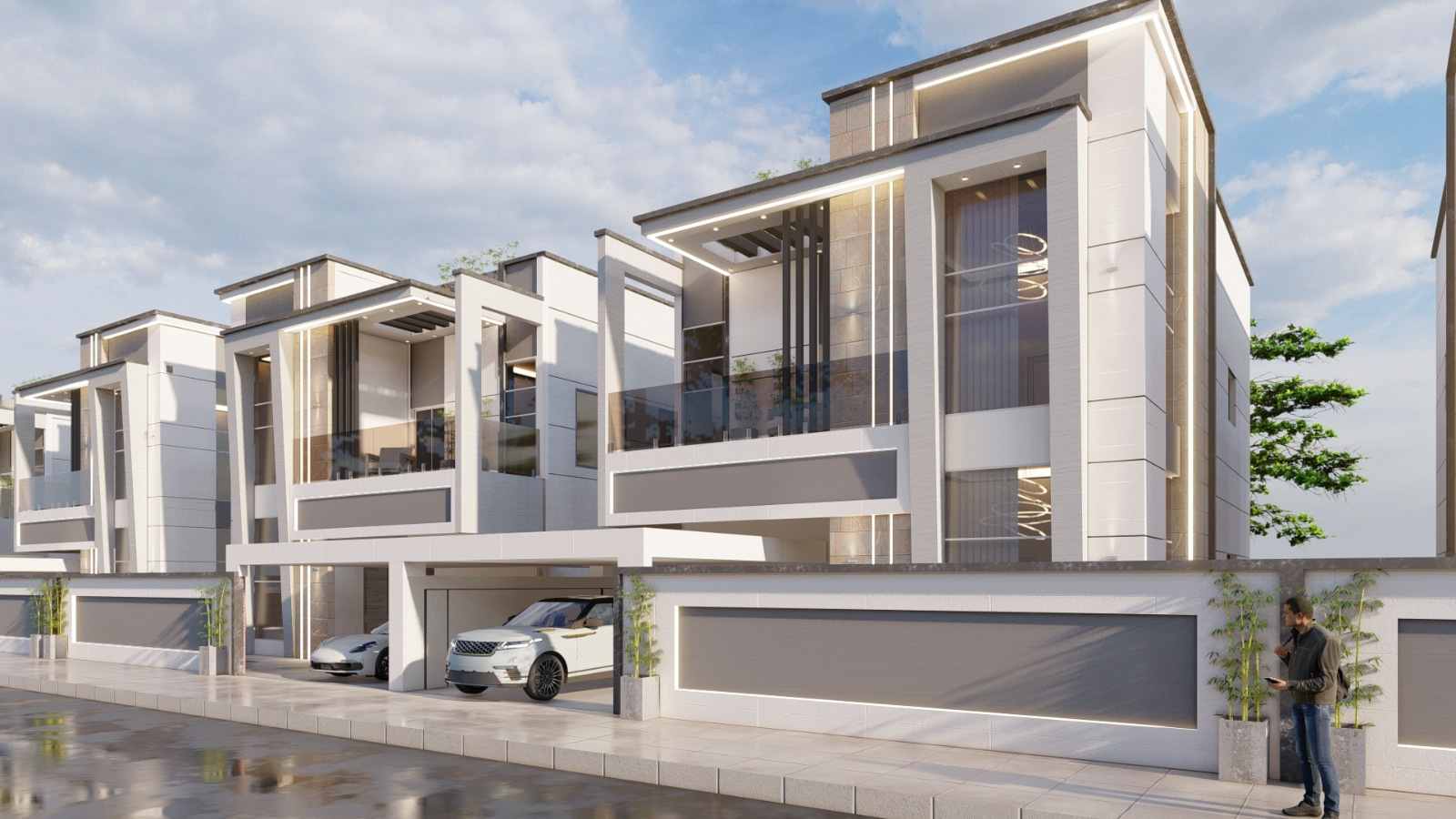 Representative Residential Villas construction visualization for Al Alia