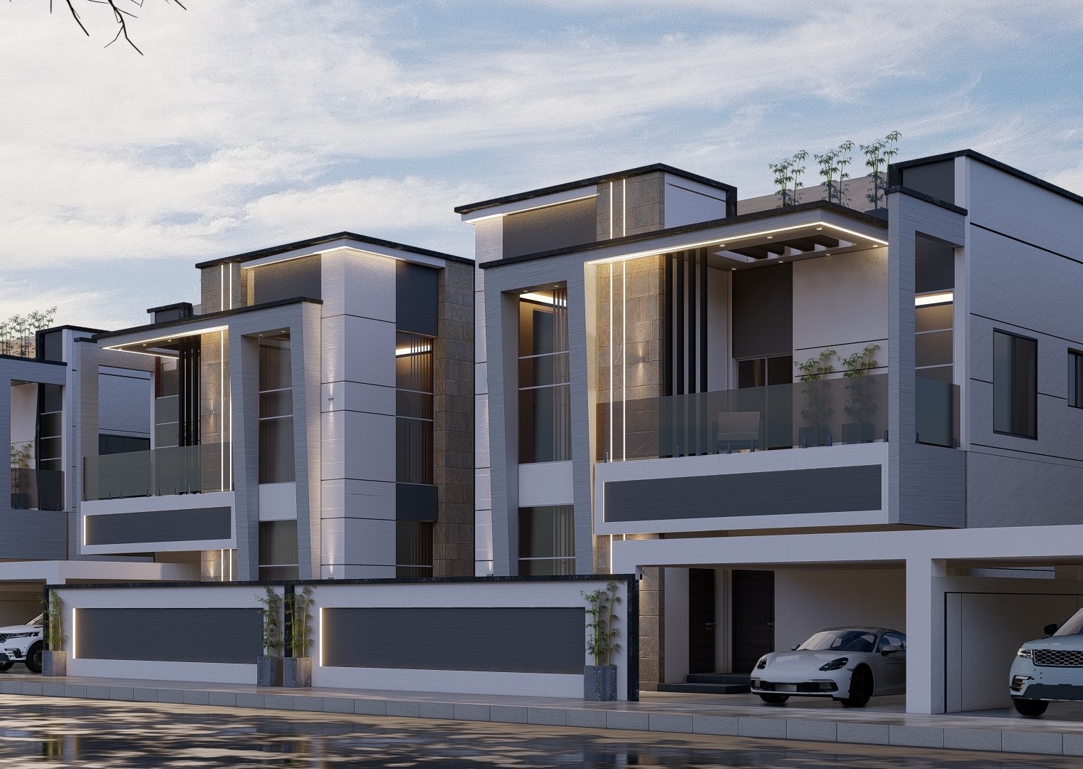 Representative Residential Villas construction visualization for Al Alia