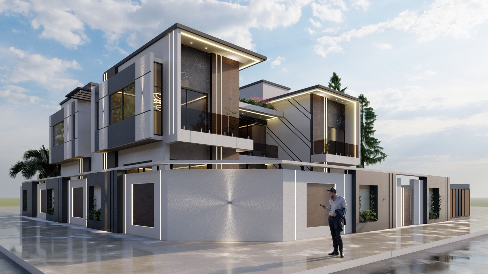 Representative Residential Villas construction visualization for Al Alia