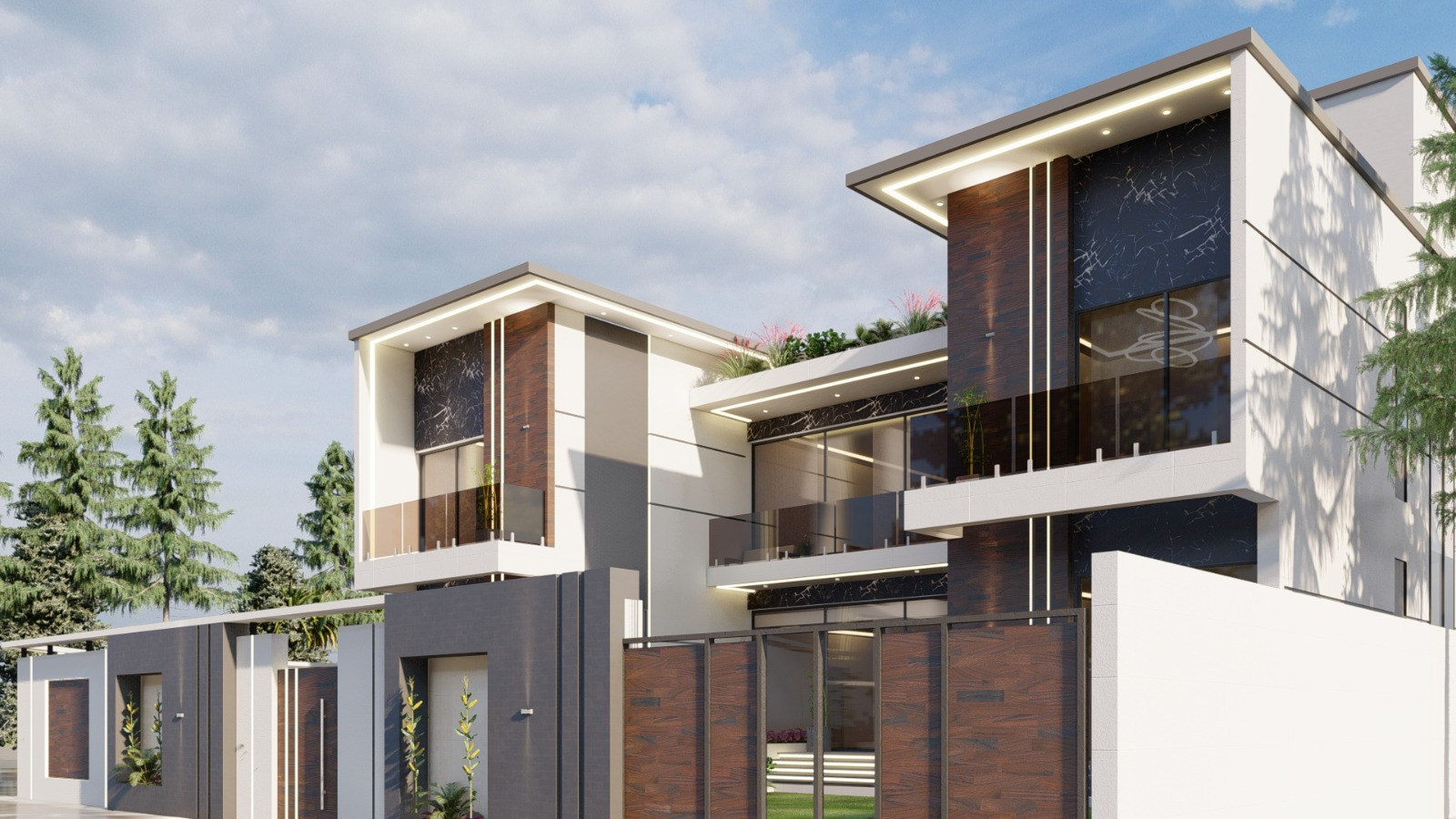 Representative Residential Villas construction visualization for Al Alia
