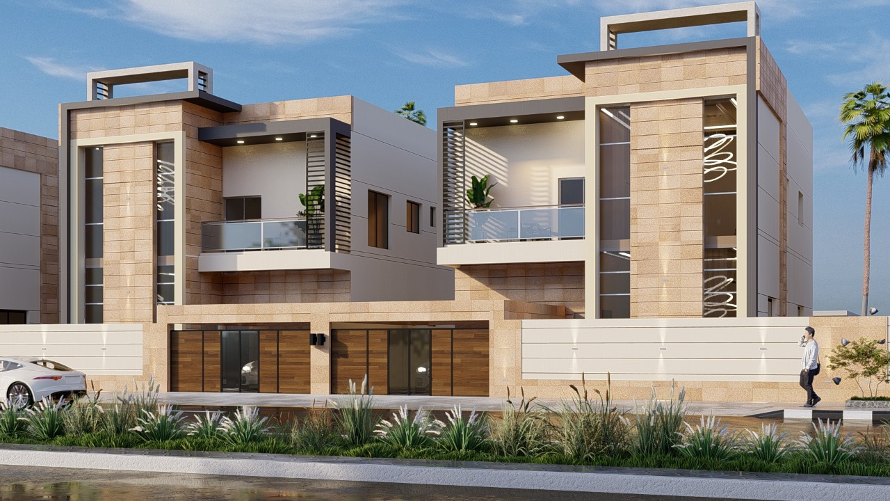 Representative Residential Villas construction visualization for Al Alia